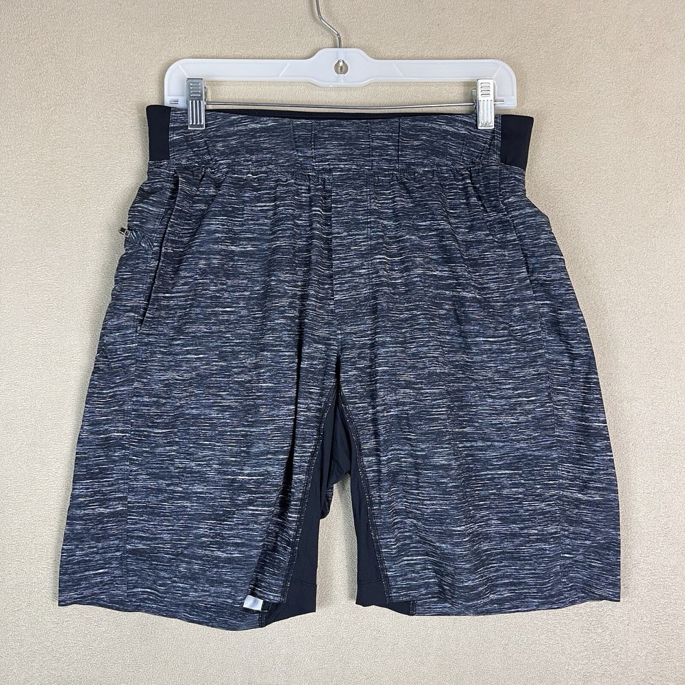Lululemon Shorts Mens Medium Space Dye Black White Liner Athletic EUC